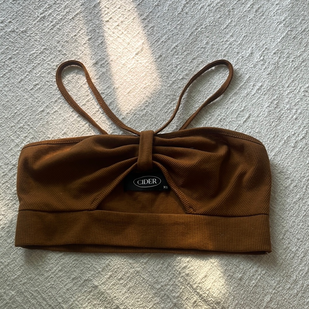 CIDER brown cut out tank